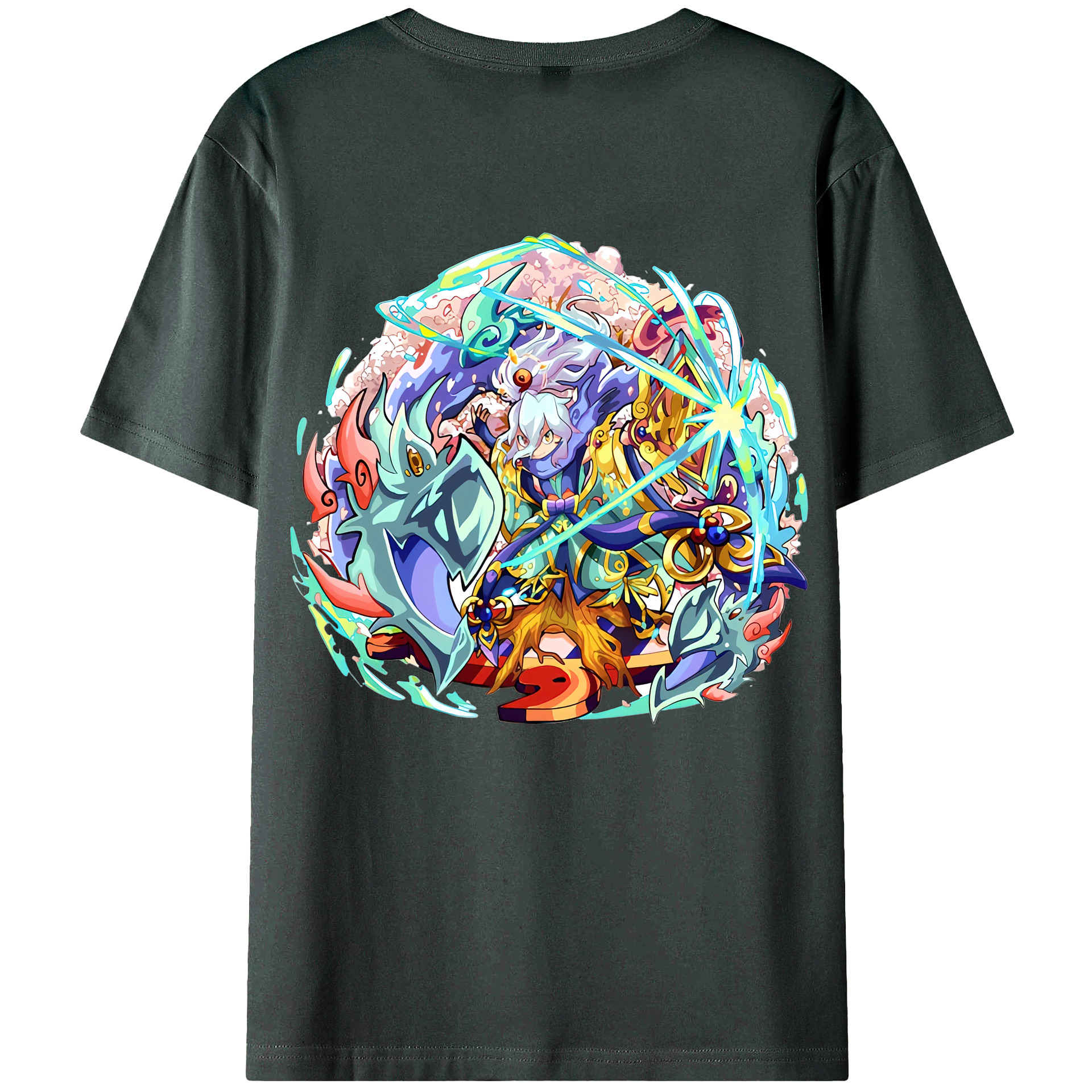 （画像用） 妖怪ウォッチ Yo-kai Watch 綿100％ メンズ半袖Tシャツ（バックプリント） 通気性